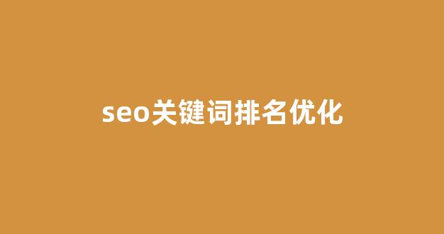 排名seo优化多少钱